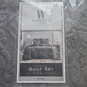 Wamsutta Cambridge Quilt KING Set - PLUMGRAY
